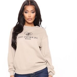 Beige Graphic Sweatshirt
